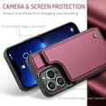 thumbnail image 2 of Mantto Case for iPhone 13 Pro Max with Card Holder, Retro PU Leather RFID Blocking Credit Card Slots Double Magnetic Clasp Flip Kickstand Shockproof Phone Cover for iPhone 13 Pro Max,Winered, 2 of 9