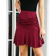 thumbnail image 5 of HA-EMORE Women High Waisted Skirts Elegant Pleated Ruffle Flare Swing Sexy Pencil Mini Skirt, 5 of 9