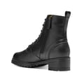 thumbnail image 2 of COLE HAAN Womens Black Pull Tab Lace Up Padded Lug Sole Camea Round Toe Block Heel Zip-Up Leather Combat Boots 9.5 B, 2 of 4