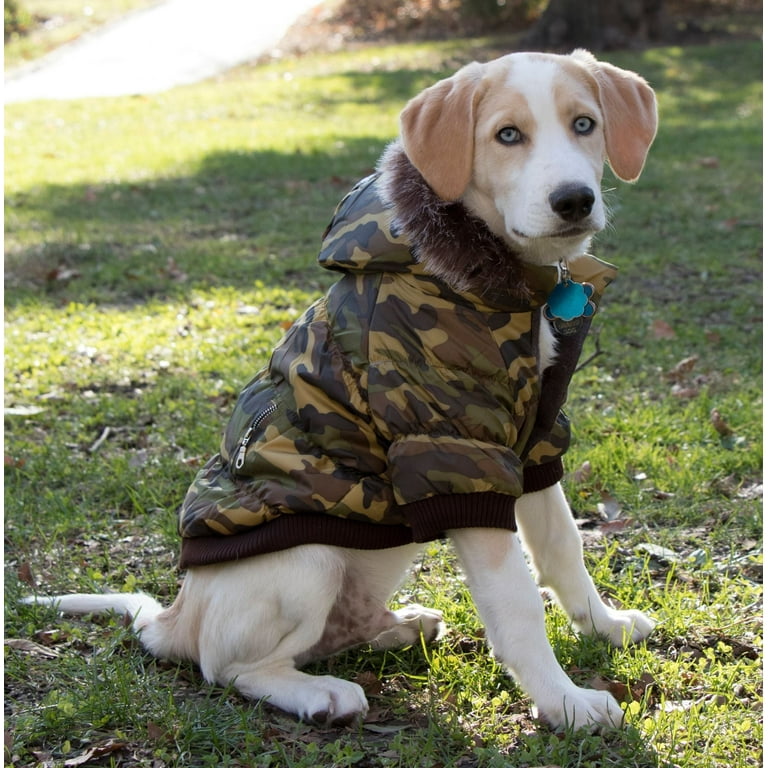 Pet Life Metallic Camouflage Fashion Parka Insulated Dog Coat with Removable Hood Pet Life Metallic Camouflage Fashion Parka Insulated Dog Coat with Removable Hood