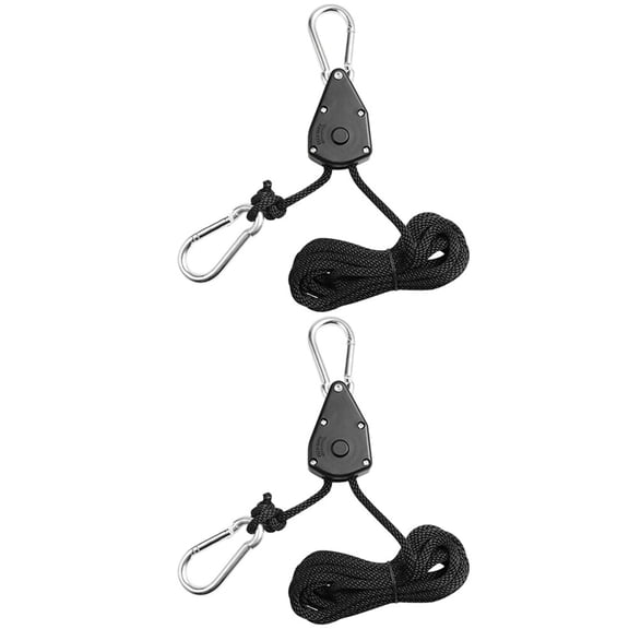 QIFULL 2Pcs Light Hangers Rope Heavy Duty Black Stainless Steel for Chandelier Installation