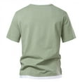 thumbnail image 4 of AHTJRT Men's Casual Soft Stylish Stretchy Contrast Color Fitted Henley Tee Tops Green 2XL, 4 of 4