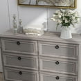 thumbnail image 3 of HUJAUU 6 Drawer Dresser for Bedroom, Rattan Wide Chest of Drawers for Living Room, Gray, 3 of 7