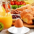 thumbnail image 4 of Flexzion Hueveras para Huevos Cocidos Suaves - Juego de 6 Hueveras de Cerámica - Hueveras Apilables con Base para Servir Desayuno Brunch - Decoración de Mesa de Cocina Blanco, 4 of 5