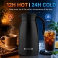 thumbnail image 3 of SUNHOUSE 34 Oz Thermal Coffee Carafe - Insulated Stainless Steel Coffee Carafes for Hot Liquids - Double Walled Vacuum Coffee Pot - Black, 3 of 11