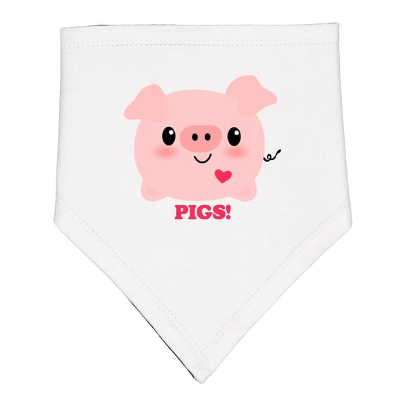 Inktastic Kawaii I Love Pigs Baby Bandana Bib