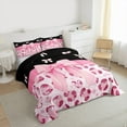 thumbnail image 3 of Castle Fairy Kids Children Cartoon Ribbon Bow-Tie Bedding Comforter Set 2pcs,Bling Pink Glitter Twin Comforter Sets Microfiber,Animal Leopard Print Breathable Bedding Set,Ultra Soft Home Decor, 3 of 8