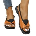 thumbnail image 2 of IUJSOY Women's Clip Toe Sandals Slingback Square Open Toe Splicing Flip Flops Fashion Summer Flats, 2 of 8