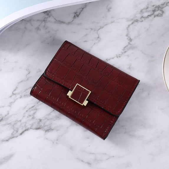 High Quality Multifunctional Light Luxury Bank card Credit Card PU Leather Crocodile Card Holder Purse Pouch Women Wallet ID Card Holder RED