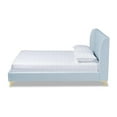 thumbnail image 2 of Baxton Studio Lit Plateforme Grand Moderne en Velours Bleu Clair, 2 of 8