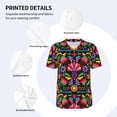 thumbnail image 4 of Daiia Colorful Floral Embroidery Mexican Mens Baseball Jersey Button Down Shirts Short Sleeve Sports Uniforms-Small, 4 of 9