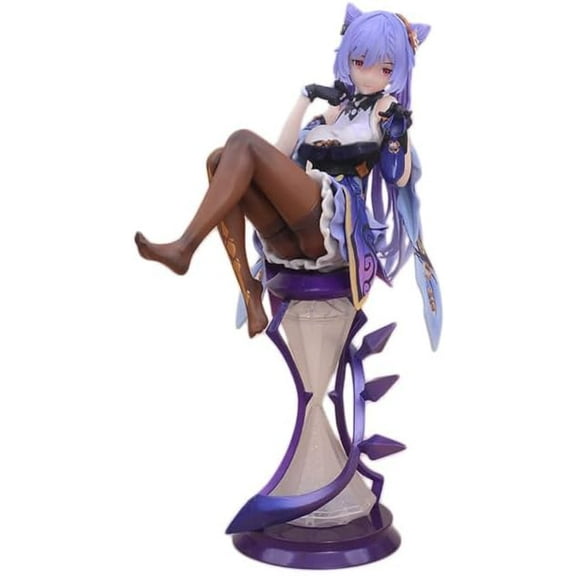 New Genshin Impact Figures, Keqing Action Figure Statue 22cm/8.7inch Anime Game Character Collection Figurine Doll Gifts