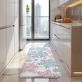 thumbnail image 4 of Blue and Pink Christmas Snowflake Pattern Kitchen Rug Mat,Kitchen Runner Rugs Non Skid Washable,Decorative Kitchen Floor Mats for Kitchen,Sink,Laundry,17"x47.2", 4 of 7