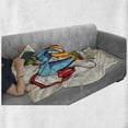 thumbnail image 6 of Music Soft Flannel Fleece Throw Blanket, Illustration of Graffiti Style Lettering Headphones Hip Hop Theme on Beige Bricks, Cozy Plush for Indoor and Outdoor Use, 50" x 70", Multicolor, by Ambesonne, 6 of 6