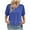 Blue, variant on Uaswgudfs Women's Casual Ribbed Trim V-Neck Blouse T-Shirt - Loose Fit Short Sleeve Solid Color Top