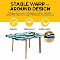 thumbnail image 4 of Aqua Geometric Table Cloths for 4 Foot Rectangle Tables, Modern Black White Striped Abstract Lines Patio Waterproof Elastic Fitted Tablecloths, Washable Rectangular Table Cover for Camping, 4 of 8