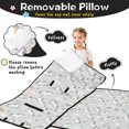 thumbnail image 3 of Unicorn and Planet Gray Pattern Teens Toddler Nap Mat with Pillow, Sleeping Mat Bag for Preschool Daycare 51"x22", 3 of 6