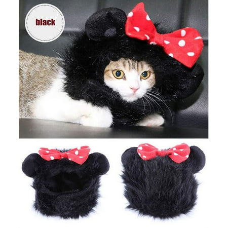 Pet Costume Lion Mane Wig with Ears for Dog Cat (Black)