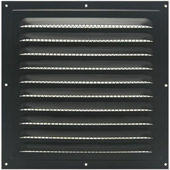 Naisfei Gable Vent, 11.81 * 11.81 inch Exterior Wall Outlet Vent Cover Air Grille Louvered Screen Mesh for Kitchen Bathroom Ventilation, Black