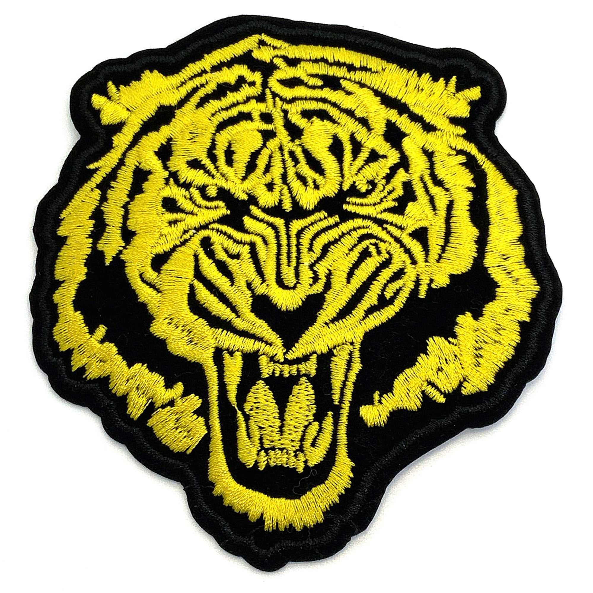 Tiger Patch Large Embroidered Iron-On Applique Roaring Bengal Striped Souvenir