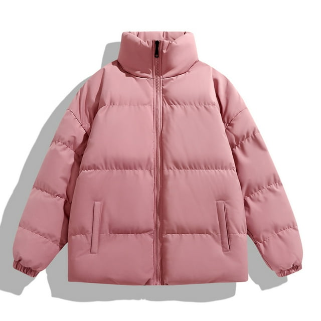 Xuniizn Puffer Jacket Men, Full Zip Solid Color Stand Collar Long Sleeve Ribbed Cuffs Windbreaker Jackets with Pockets, Soft Comfortable Thermal Winter Casual Coats