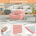 thumbnail image 3 of COZONY 2-in-1 Kids Sofa Chair, Convertible Toddler Couch Lounger, Fold-Out Teddy Fleece Sofa Bed, 3 of 7