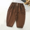 thumbnail image 2 of CYRBOKO Toddler Boys Long Pants, Elastic Waist Thin Summer Mosquito-proof Jogger Pants Coffee Size 2-3 T, 2 of 3
