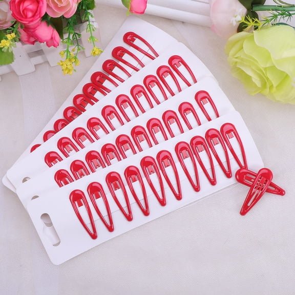 Raindrops 50 Pcs Red Metal Epoxy Toddler Hair Clips for Girls and Teens Party