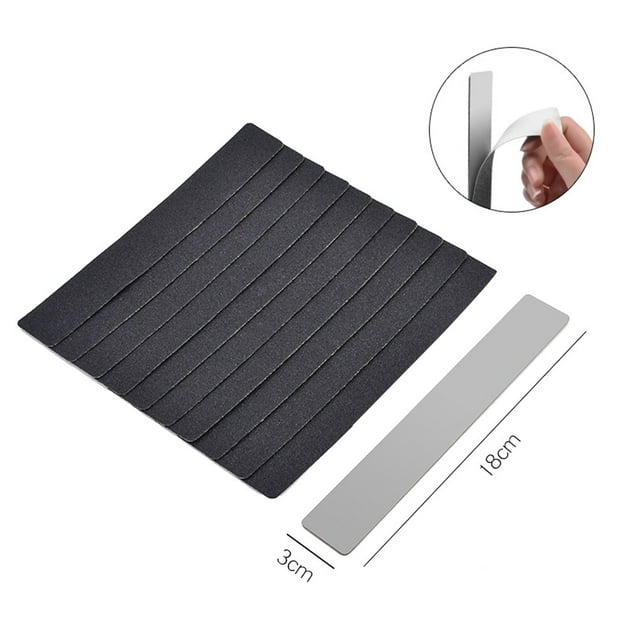 stanreset Double Fichier Callosités Remover Manucure Inox Poignée Papier avec 10 pcs de Remplacement Papier Dropship Noir & 01 1Set