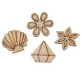thumbnail image 3 of 100 Pieces Unfinished Wooden Pieces Embellishments, 3 of 7