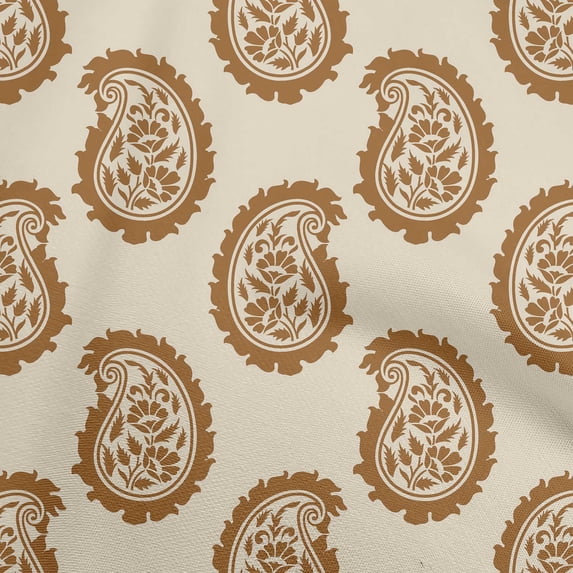oneOone Cotton Poplin Twill Peach Fabric Asian Paisley Block Sewing Fabric By The Yard Printed Diy Clothing Sewing Supplies 56 Inch Wide