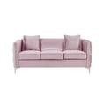 thumbnail image 2 of Bayberry Pink Velvet Sofa with 3 Pillows, 2 of 6