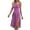 Purple., variant on Akafmk Summer Dresses for Women Casual Dresses,Solid Color Round Neck Dress Sleeveless Spaghetti Straps Midi Dresses Split Hem A Line Beach Sundress