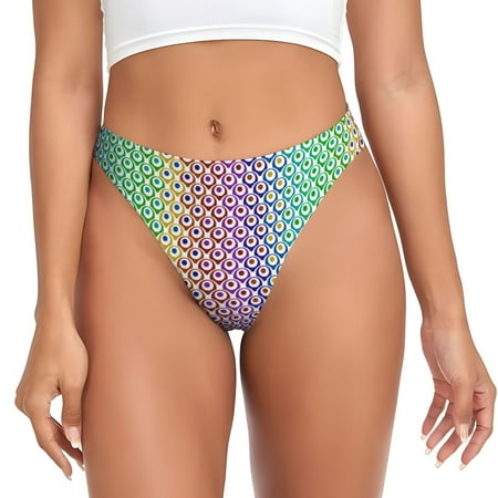 Sigee Rainbow Peacock Feathers for Women s G-String Panty  Low Rise  Soft Lace Perfect for Everyday Wear or Special Occasions-4X-Large