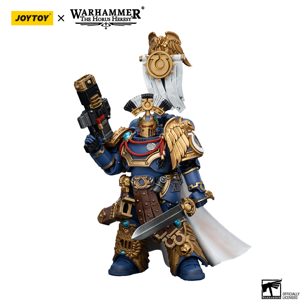 JOYTOY Warhammer 30K 1/18 Action Figure Ultramarines Legion Praetor with Power Sword and Volkite Serpenta Model