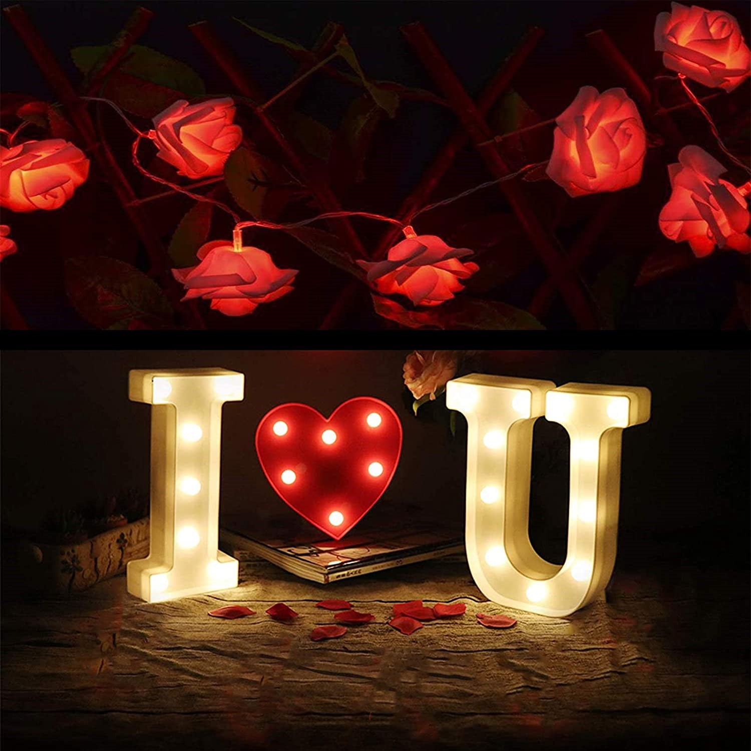 Red Love Heart Shaped 40 LED Fairy String Lights Valentine Wedding Gift Home Decor