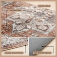 thumbnail image 3 of Wondiair 2x7 Vintage Persian Area Rug, Machine Washable Non-Slip Low Pile Carpet in Terracotta Brown, Soft Indoor Rug for Living Room, Dining Room, Bedroom and Kids Room, 3 of 6