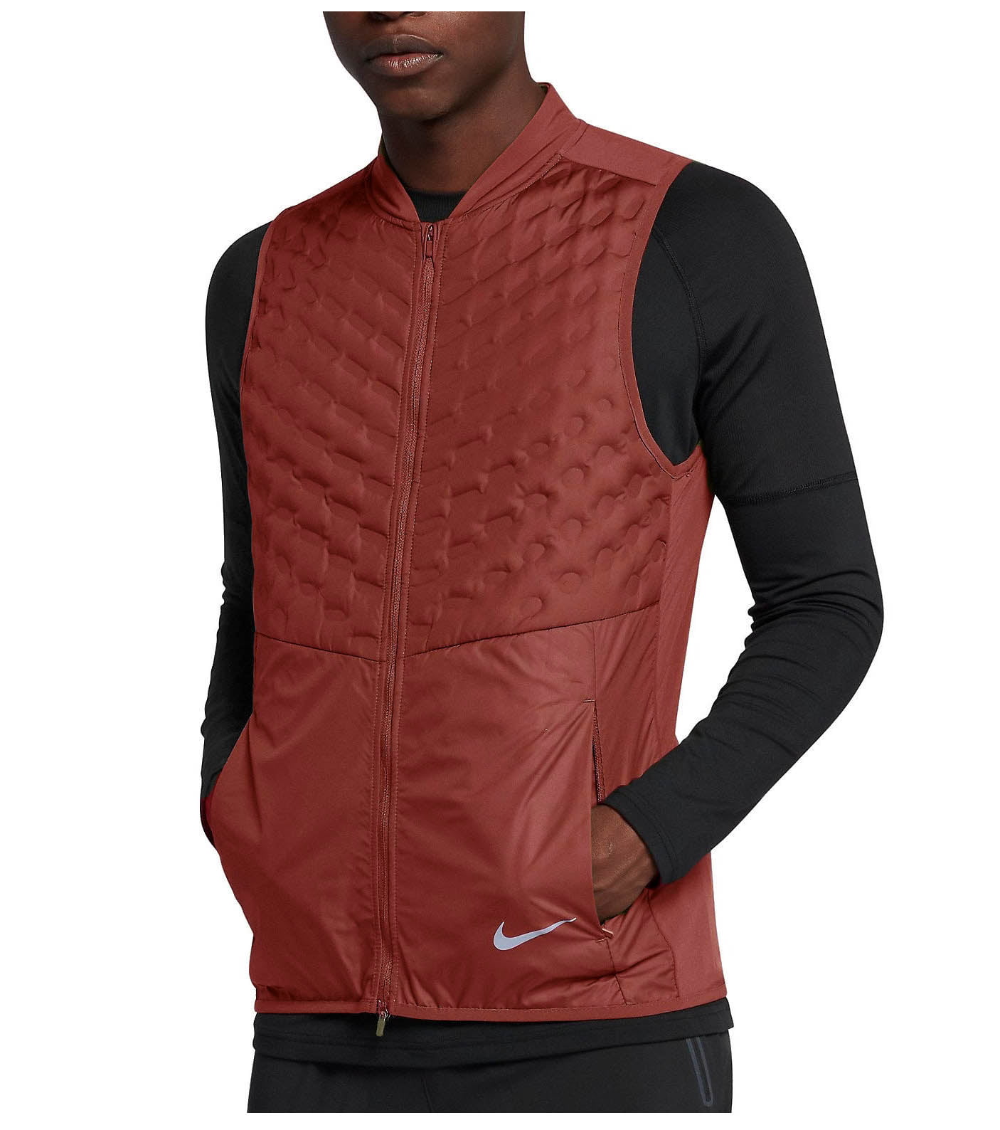 Nike Men's AeroLoft Water Repel Running Vest (Medium, Dune Red) - Walm...