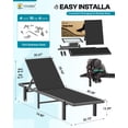 thumbnail image 3 of Aluminum Outdoor Chaise Lounge Chair with Wheels, 5-Position Poolside Lounger, 3 of 8
