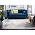thumbnail image 3 of Safavieh Madison Collection MAD604D Glam Ogee Trellis Distressed Non-Shedding Living Room Bedroom Area Rug, 5'1" x 7'6", Ivory / Blue, 3 of 5