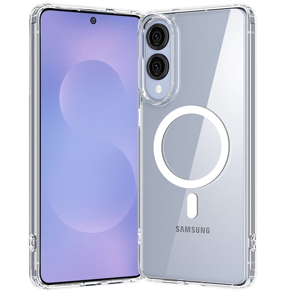 AICase for Samsung Galaxy S25 Edge Case Clear, [Wireless Charging][Anti-Yellowing][Military-Grade Protection] Shockproof Slim Magnetic Phone Sleeve Case for Samsung Galaxy S25 Edge, Transparent
