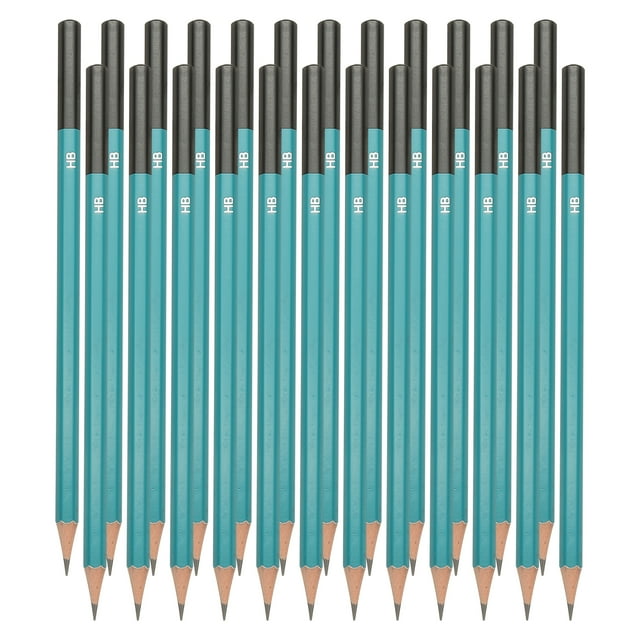 Uxcell HB Drawing Pencils for Sketching, 24PCS Sketch Pencils for Drawing Art Pencils Graphite Wood Pre-sharpened for Drawing Sketching Artist, Hexagonal, Black Refill, Green/Black Pole