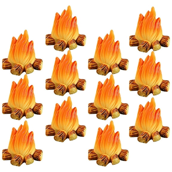 12 Pcs Fire Ornaments Lights Artificial Decor Blaze Toys Mini