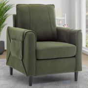 Korser Square Arm Accent Chair Modern Corduroy for Living Room,Green