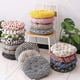 thumbnail image 3 of Granjero Gordo Cojín redondo suave bohemio para silla, para jardín, patio, hogar, cocina, oficina, rejilla gris, diámetro de 45 cm, 3 of 5