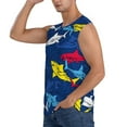 thumbnail image 3 of Fotbe Men's Cartoon Shark Print Men's Sleeveless Muscle Tank Tops Casual T-Shirts for Gym Workout Beach-Medium, 3 of 8