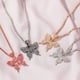 thumbnail image 3 of Collar con colgante de mariposa cubana con temperamento y diamantes de agua y mariposa de estilo hip hop, 3 of 5