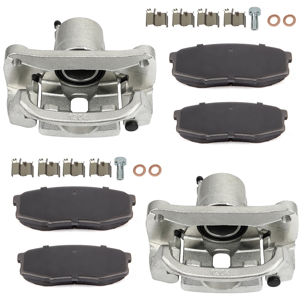 CCIYU Brake Caliper with Pads,Rear 2 PowderCoated Caliper & 4 Quiet Low Dust Ceramic Pads fit