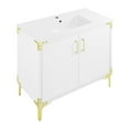 thumbnail image 2 of Voltaire 36" Single, Bathroom Vanity in White with Gold Hardware, 2 of 14