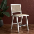 thumbnail image 2 of SAFAVIEH Couture Hattie Square Mid Back Counter Stool, White/Natural, 2 of 13
